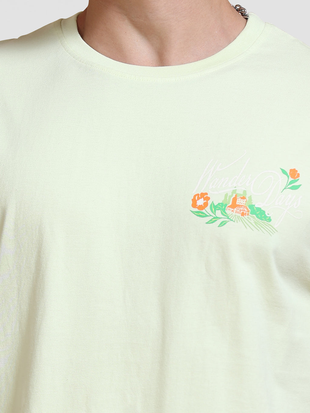 ARDEUR Men's Relaxed Fit Pure Cotton Graphic T-Shirt - White Jade