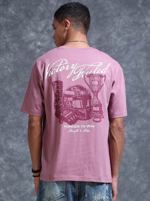 ARDEUR Men's Relaxed Fit 100% Cotton Graphic T-Shirt - Dusky Orchid