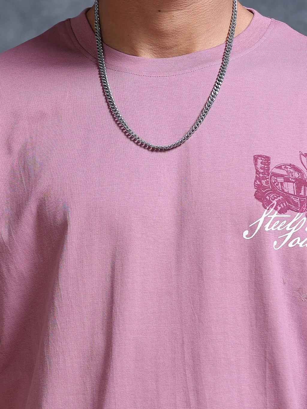 ARDEUR Men's Relaxed Fit 100% Cotton Graphic T-Shirt - Dusky Orchid