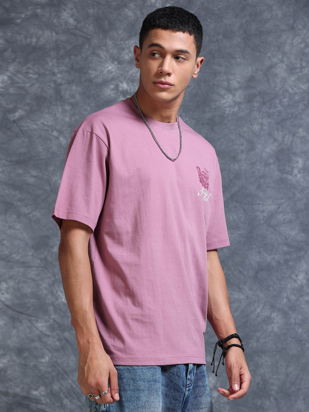 ARDEUR Men's Relaxed Fit 100% Cotton Graphic T-Shirt - Dusky Orchid