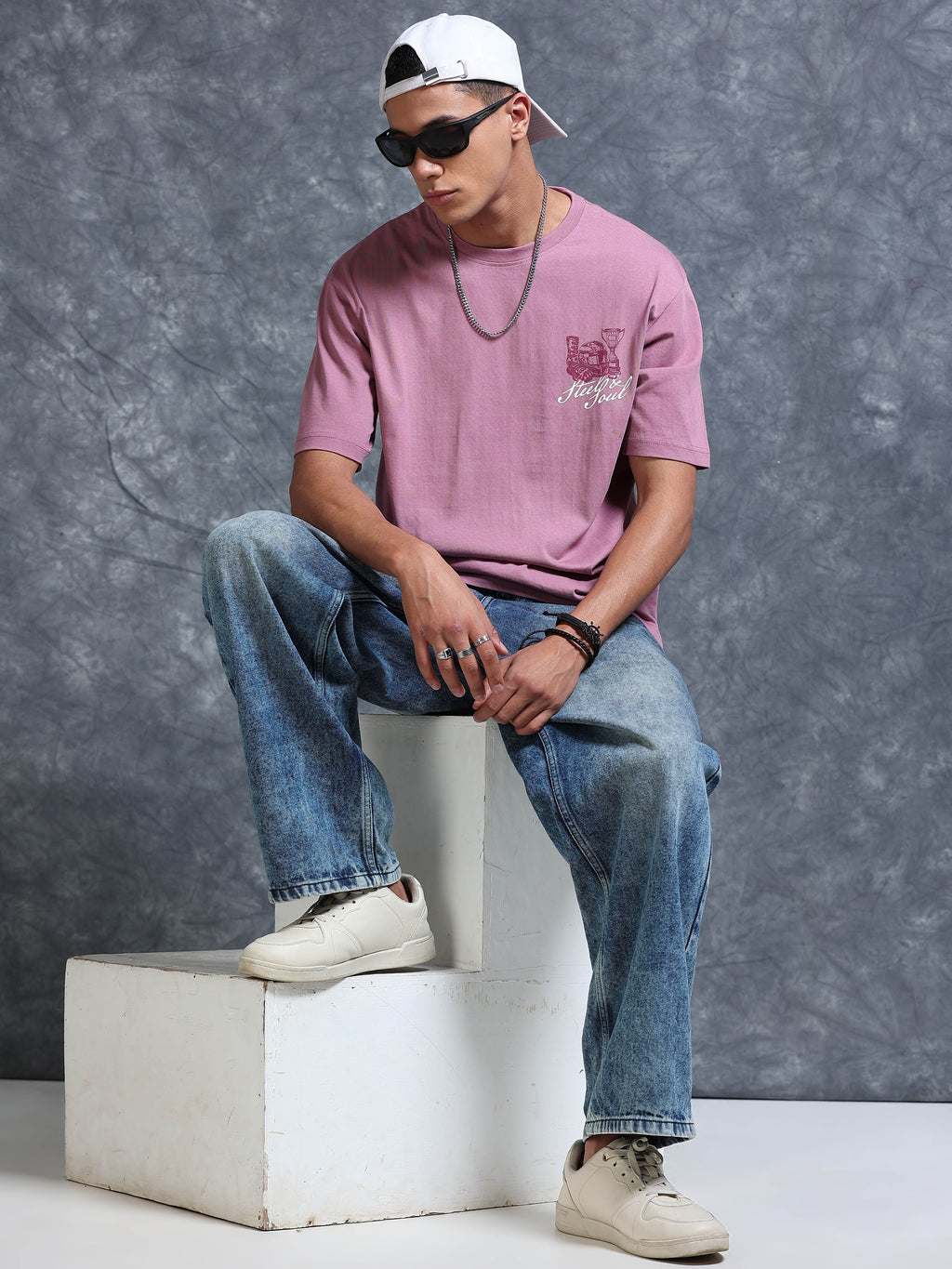 ARDEUR Men's Relaxed Fit 100% Cotton Graphic T-Shirt - Dusky Orchid