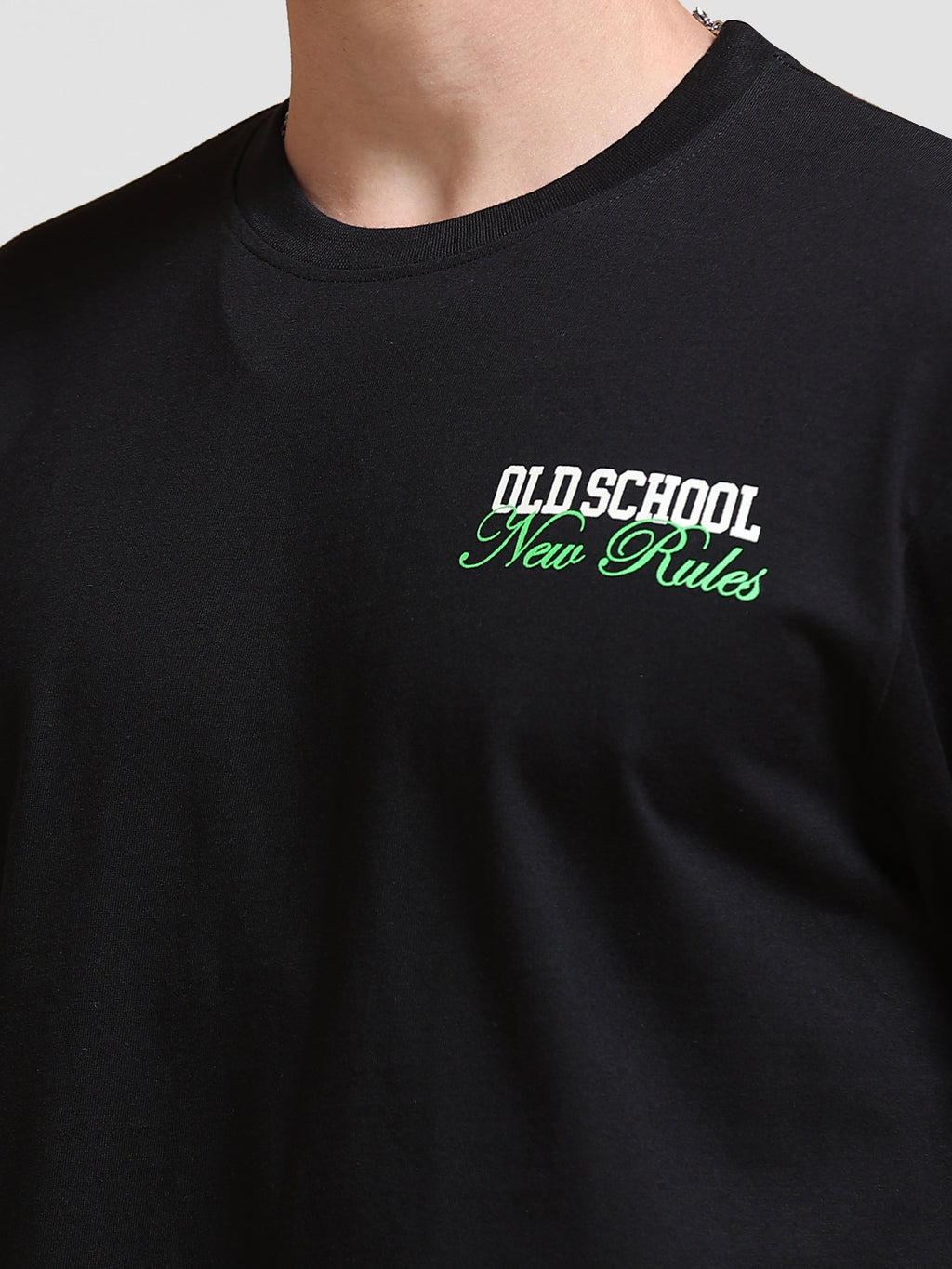 ARDEUR Men's Relaxed Fit Cotton Graphic T-Shirt - Black