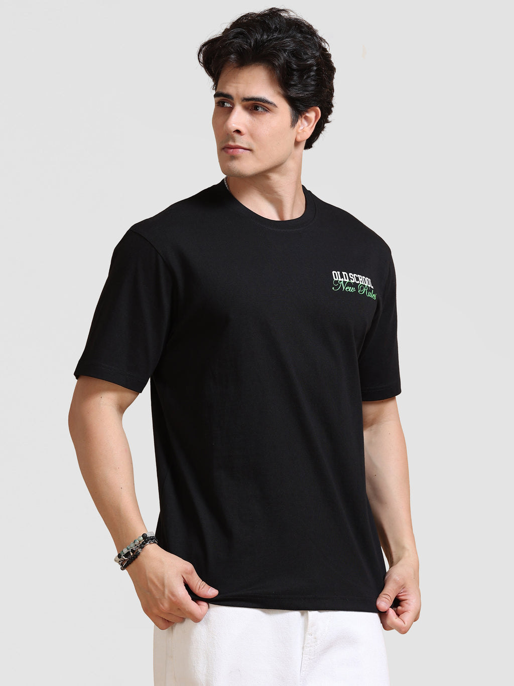 ARDEUR Men's Relaxed Fit Cotton Graphic T-Shirt - Black