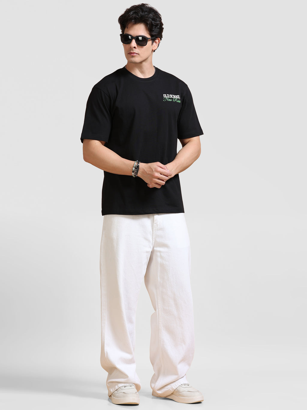 ARDEUR Men's Relaxed Fit Cotton Graphic T-Shirt - Black
