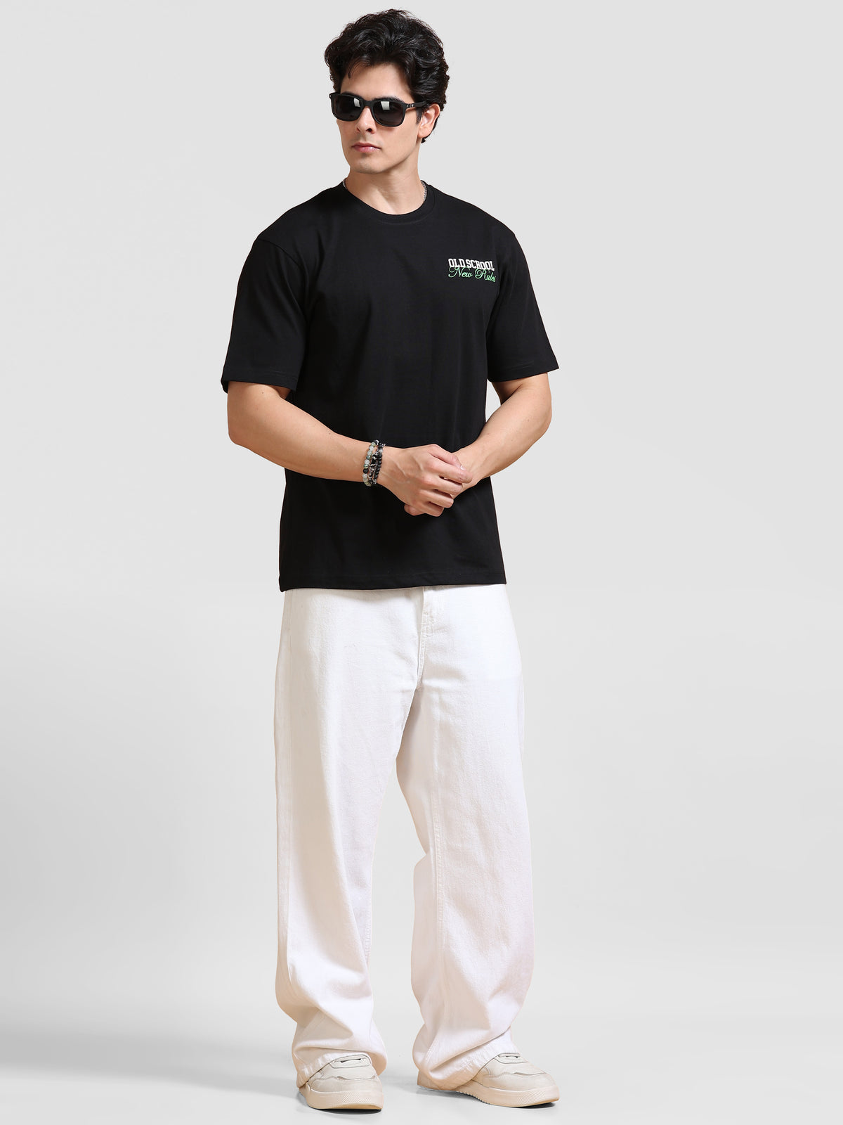 ARDEUR Men's Relaxed Fit Cotton Graphic T-Shirt - Black