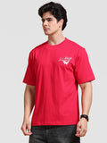 ARDEUR Men's Relaxed Fit 100% Cotton Graphic Printed T-Shirt - Red