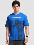 ARDEUR Men's Relaxed Fit 100% Cotton Graphic T-Shirt - Lapis Blue