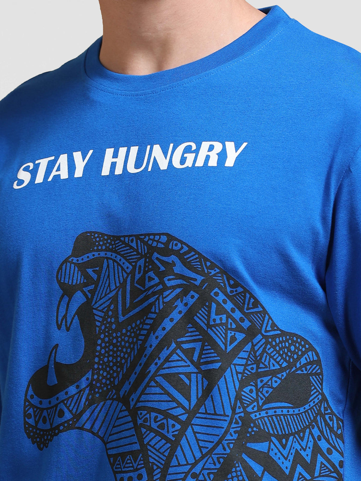 ARDEUR Men's Relaxed Fit 100% Cotton Graphic T-Shirt - Lapis Blue