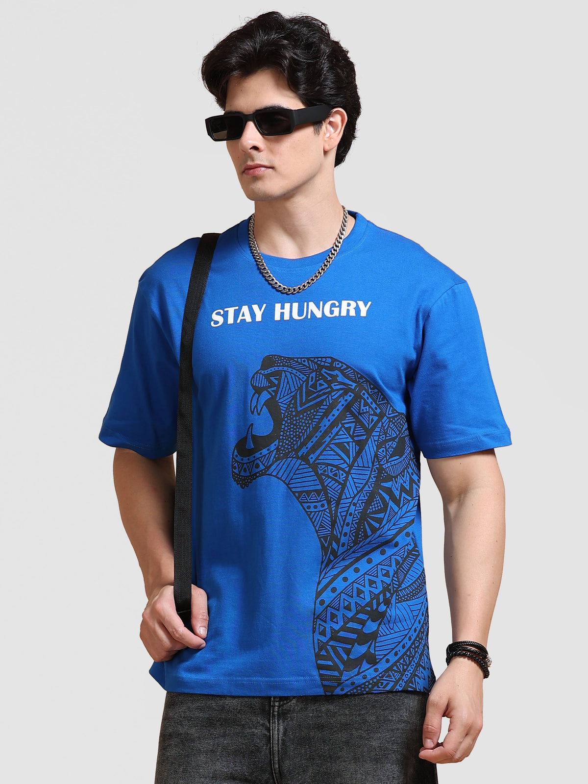 ARDEUR Men's Relaxed Fit 100% Cotton Graphic T-Shirt - Lapis Blue