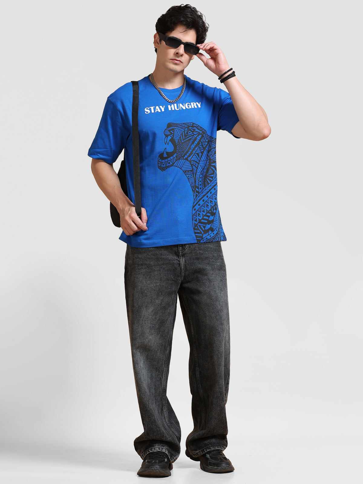 ARDEUR Men's Relaxed Fit 100% Cotton Graphic T-Shirt - Lapis Blue