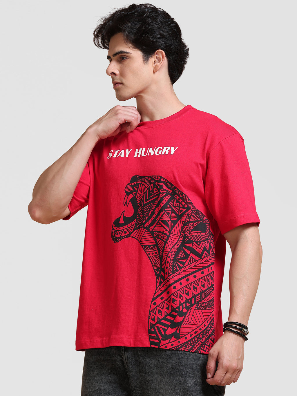 ARDEUR Men's Relaxed Fit 100% Cotton Graphic T-Shirt - Red