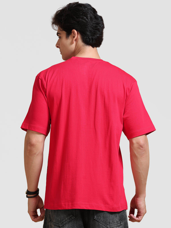 ARDEUR Men's Relaxed Fit 100% Cotton Graphic T-Shirt - Red