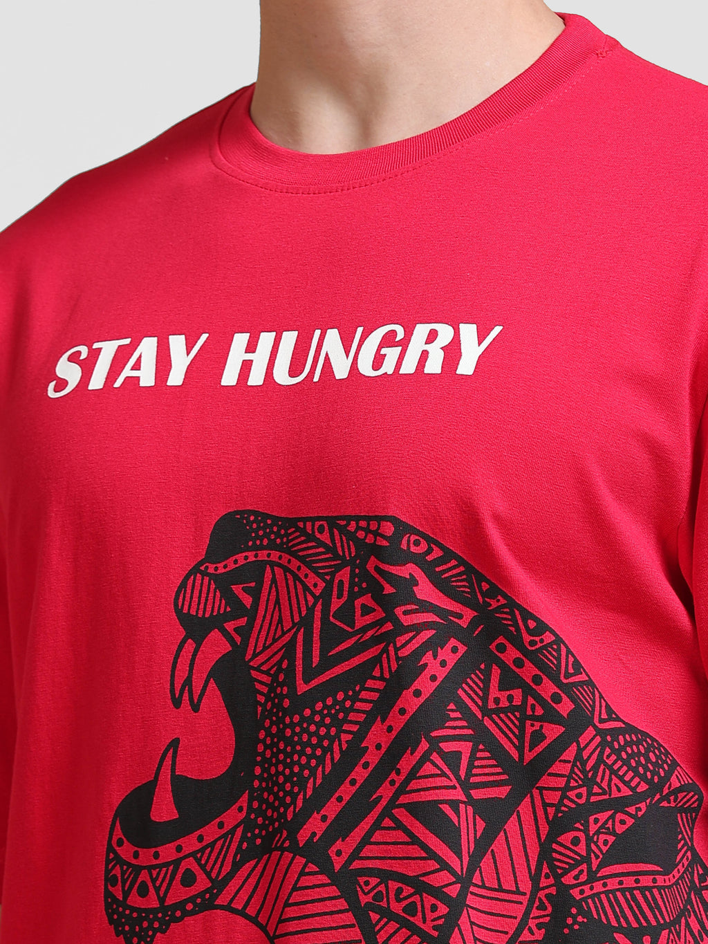ARDEUR Men's Relaxed Fit 100% Cotton Graphic T-Shirt - Red
