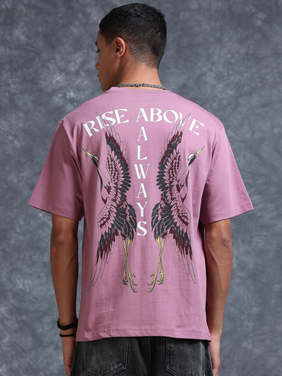 ARDEUR Men's Relaxed Fit Pure Cotton Graphic T-Shirt - Dusky Orchid