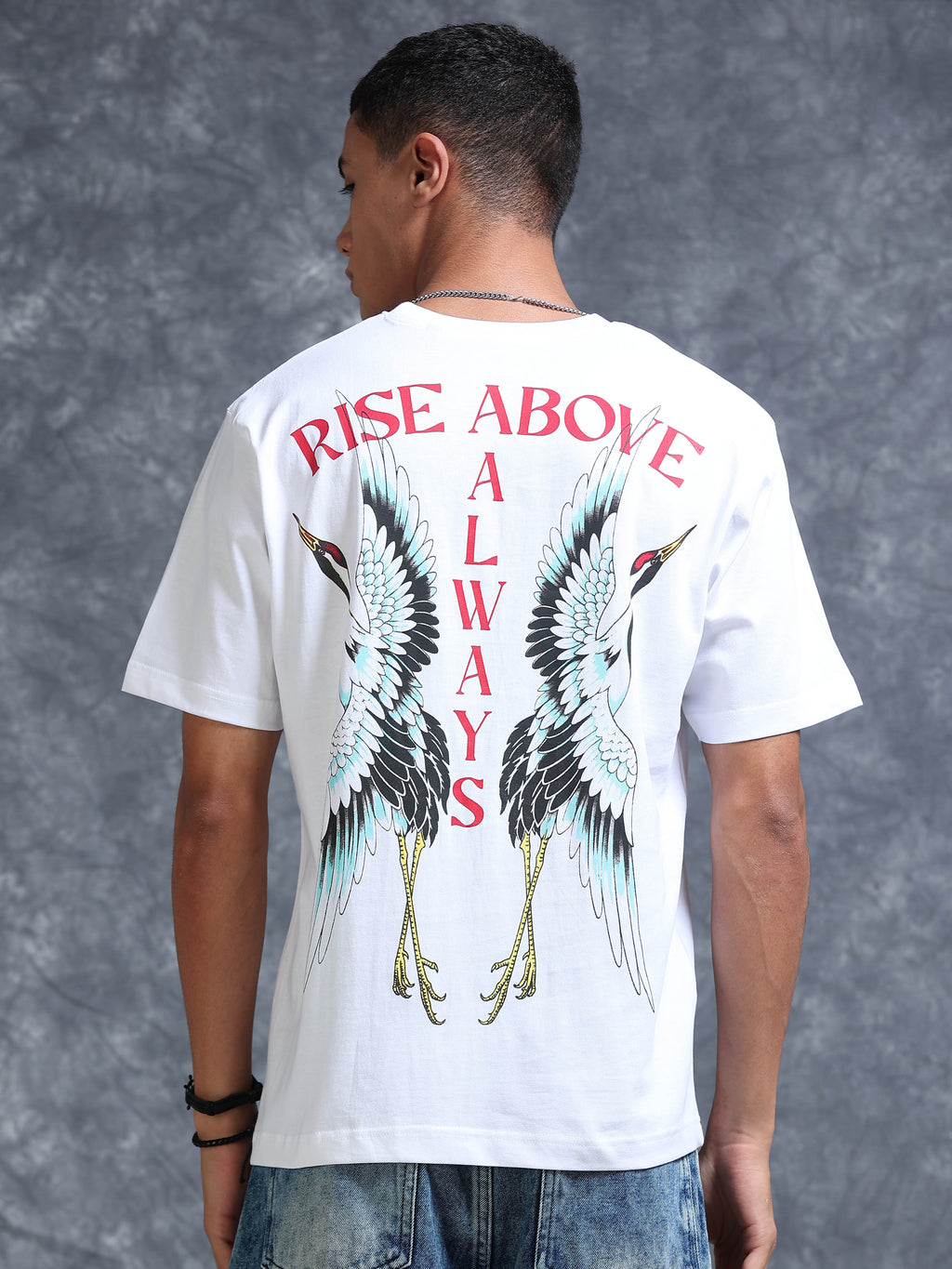 ARDEUR Men's Relaxed Fit Cotton Graphic T-Shirt - White