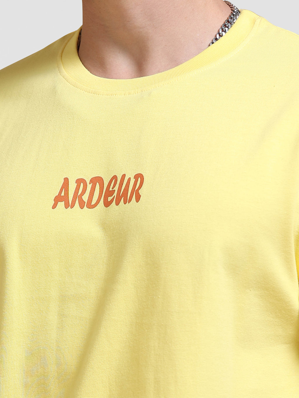 ARDEUR Men's Relaxed Fit 100% Cotton Graphic Printed T-Shirt - Lemon Drop