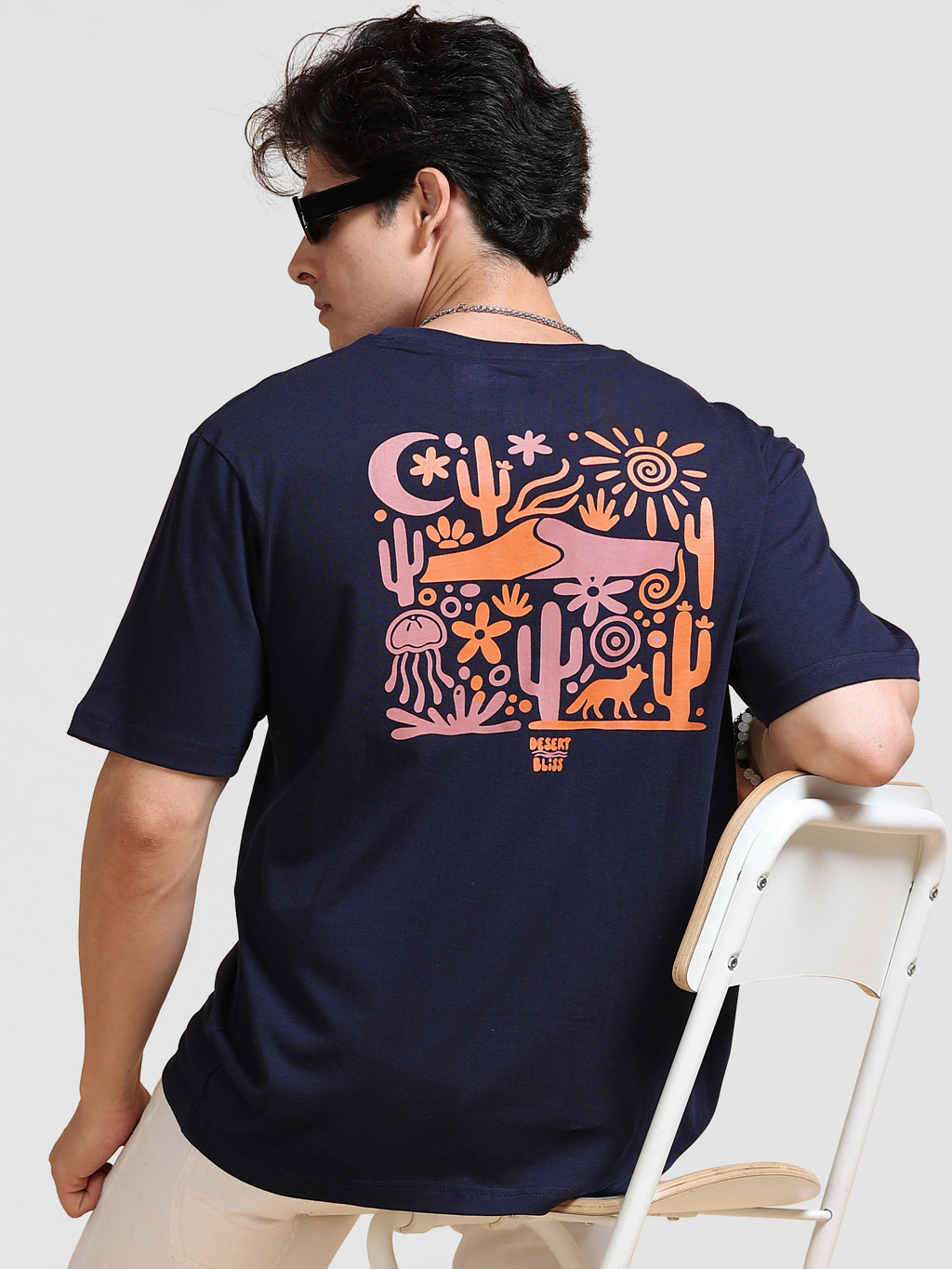 ARDEUR Men's Relaxed Fit 100% Cotton Graphic T-Shirt - Navy Blazer
