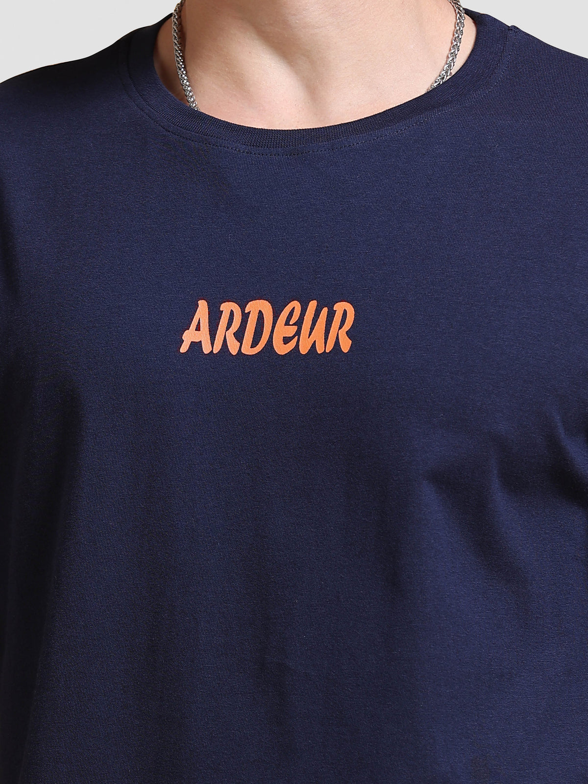 ARDEUR Men's Relaxed Fit 100% Cotton Graphic T-Shirt - Navy Blazer