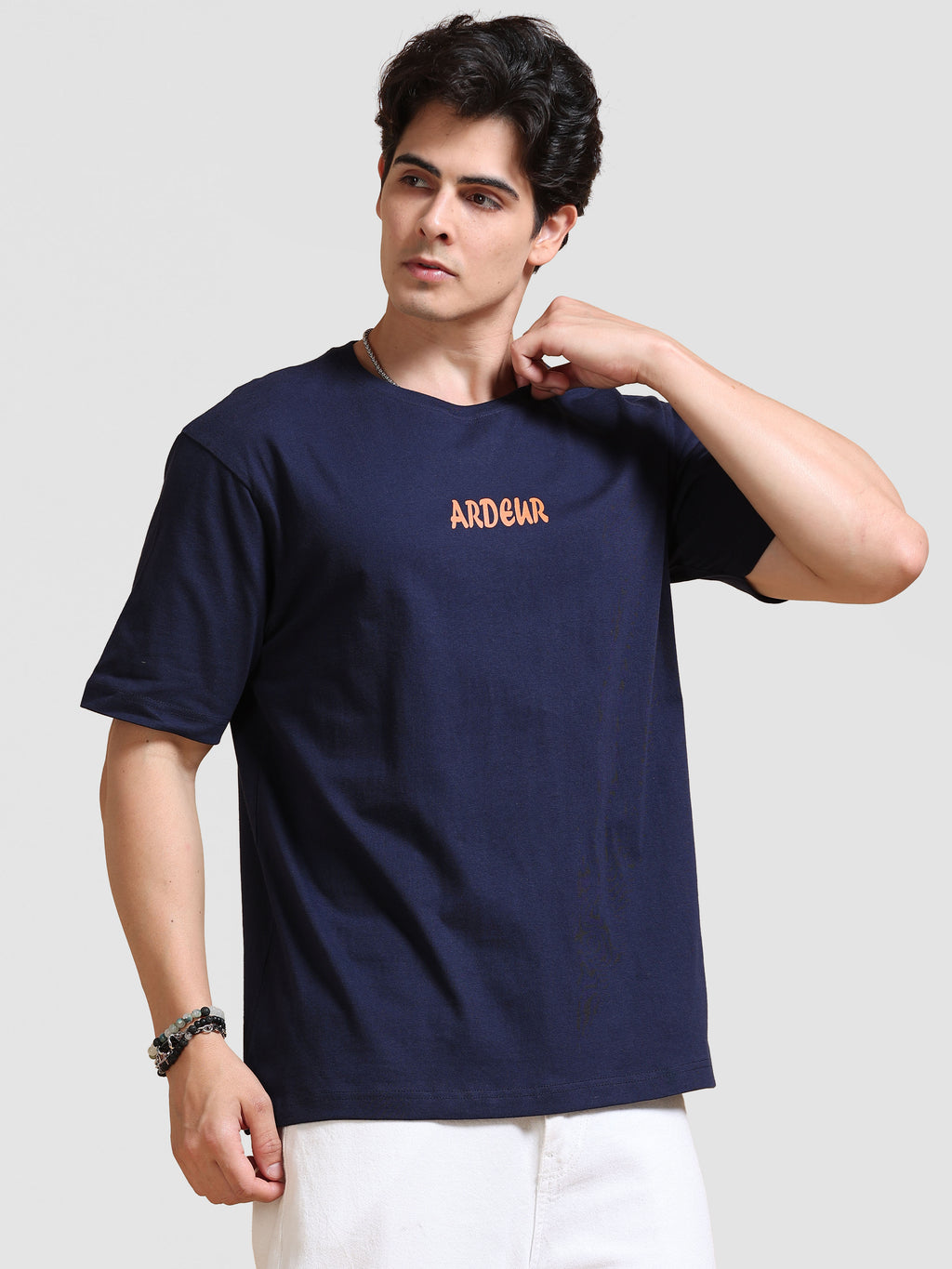 ARDEUR Men's Relaxed Fit 100% Cotton Graphic T-Shirt - Navy Blazer