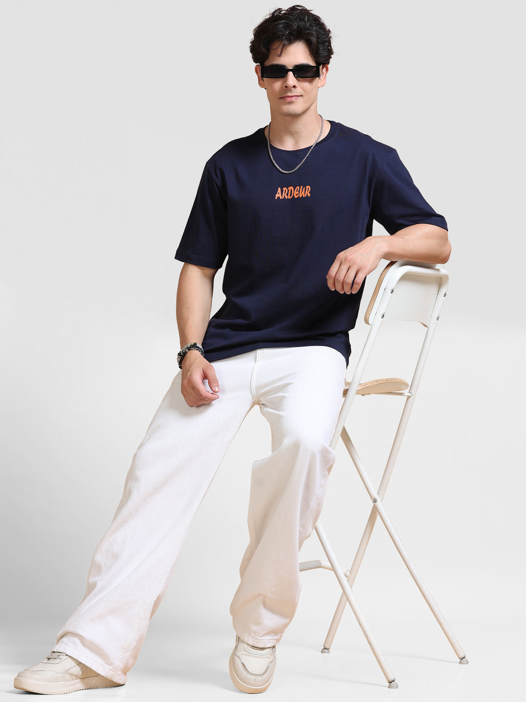 ARDEUR Men's Relaxed Fit 100% Cotton Graphic T-Shirt - Navy Blazer
