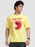 ARDEUR Men's Relaxed Fit Pure Cotton Graphic T-Shirt - Lemon Drop