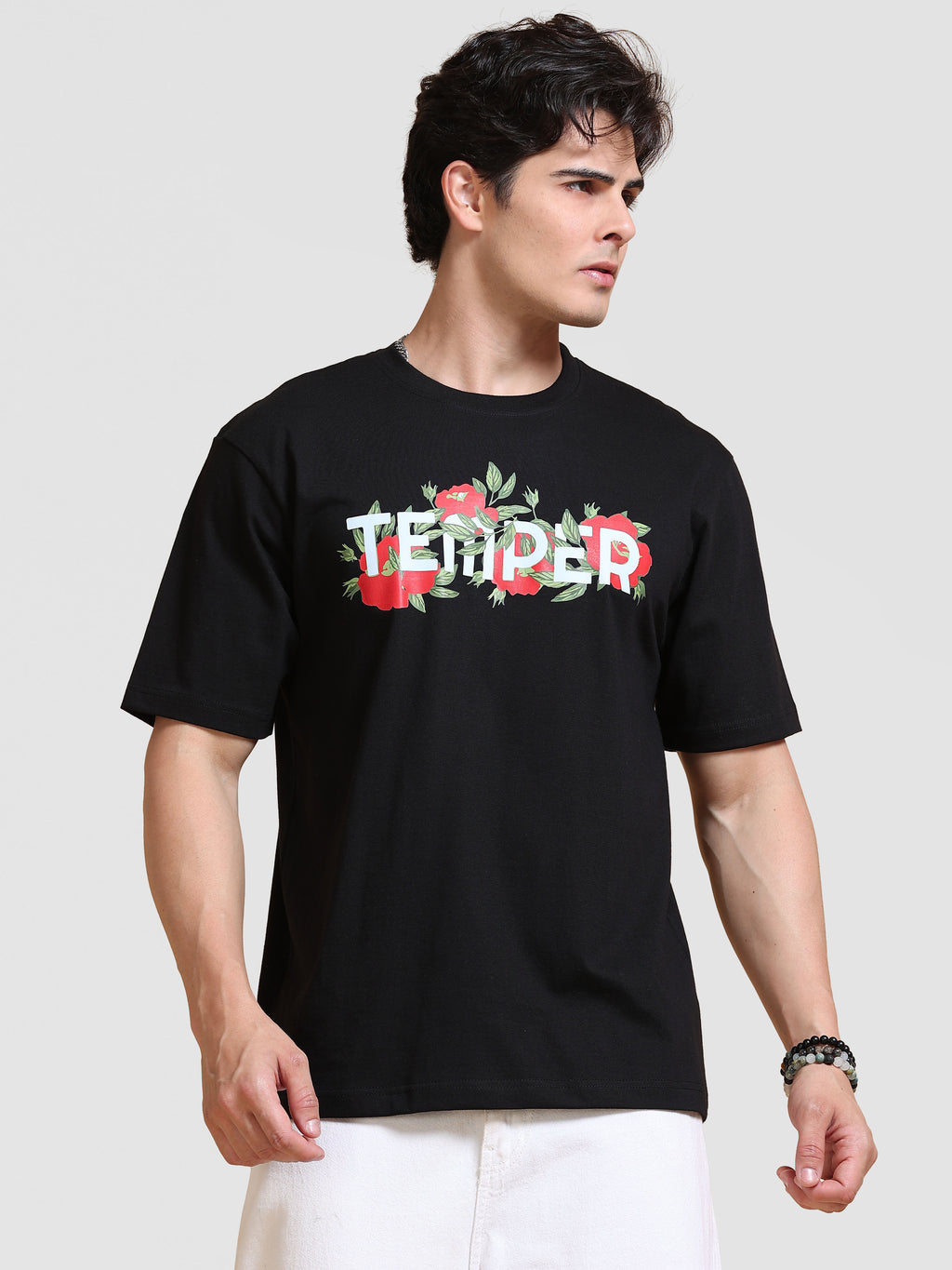 ARDEUR Men's Relaxed Fit 100% Cotton Graphic TShirt - Black