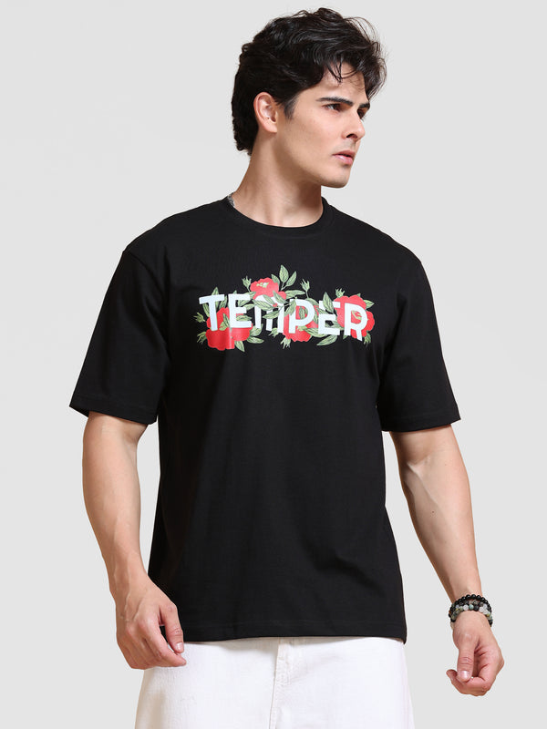 ARDEUR Men's Relaxed Fit 100% Cotton Graphic TShirt - Black