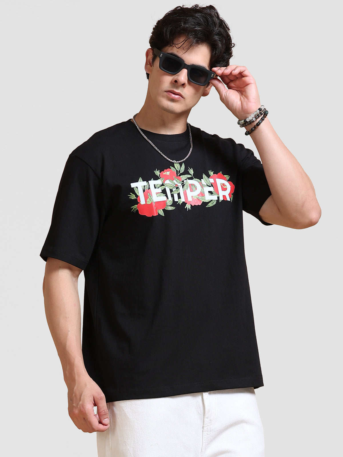 ARDEUR Men's Relaxed Fit 100% Cotton Graphic TShirt - Black