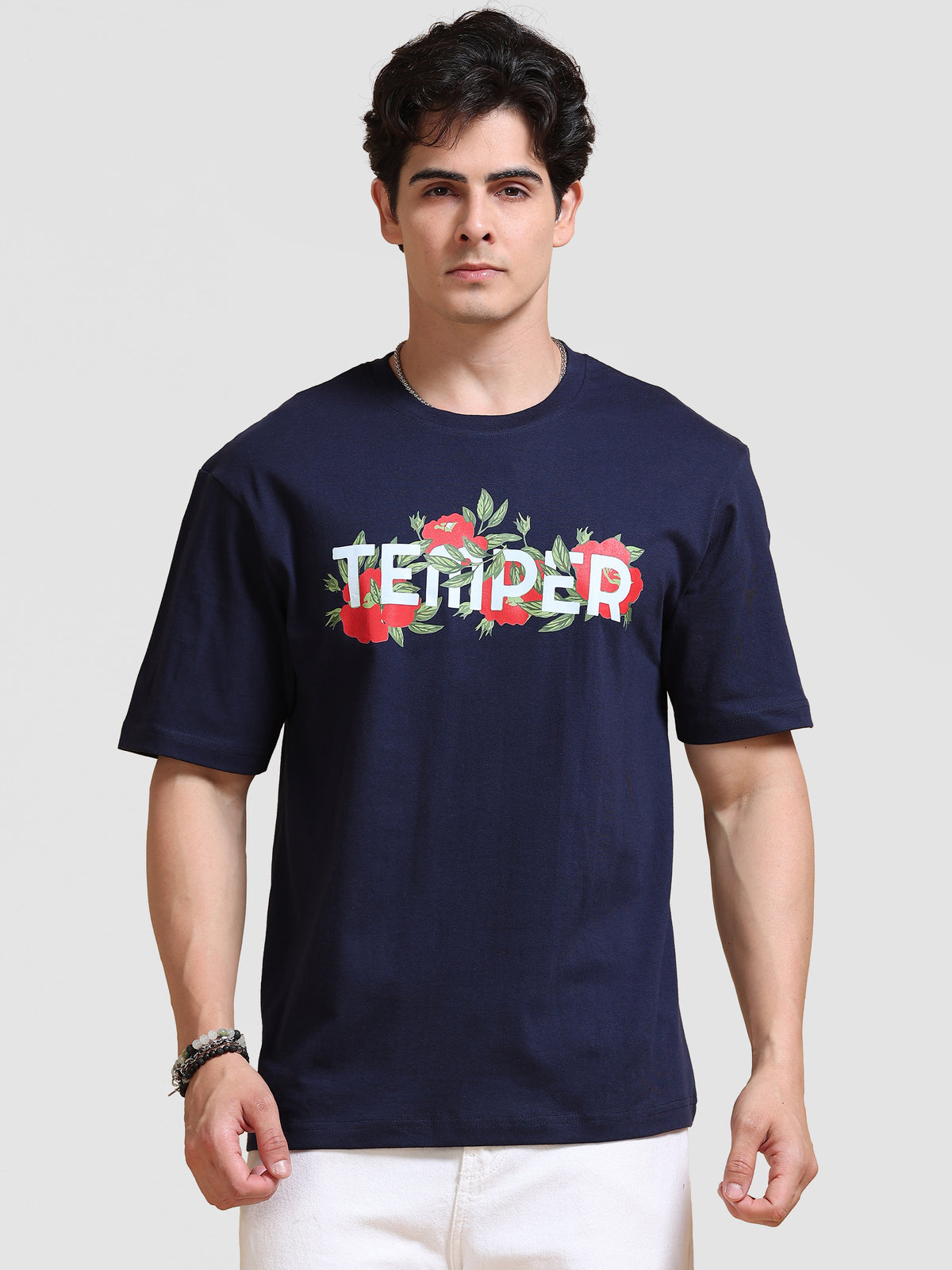 ARDEUR Men's Relaxed Fit Pure Cotton Graphic T-Shirt - Navy Blazer