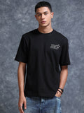 ARDEUR STREETZ Men's Relaxed Fit 100% Cotton Graphic T-Shirt - Black