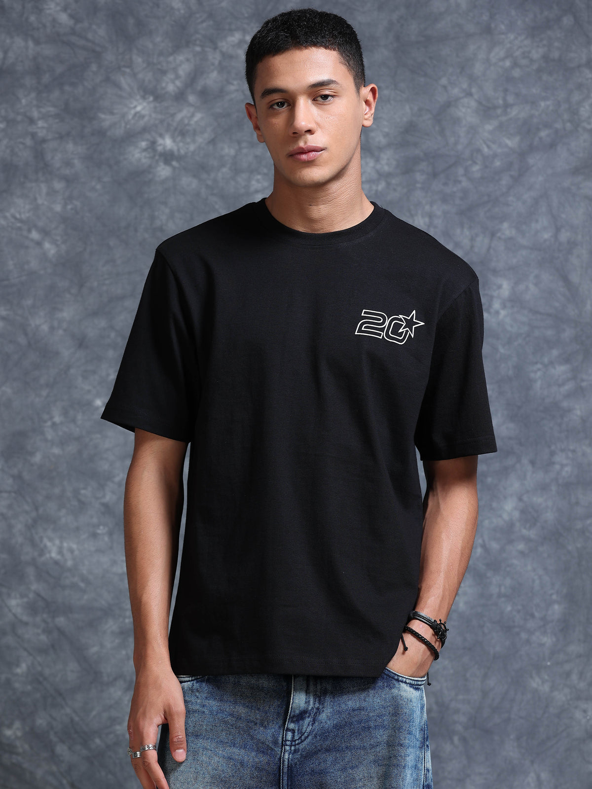 ARDEUR STREETZ Men's Relaxed Fit 100% Cotton Graphic T-Shirt - Black