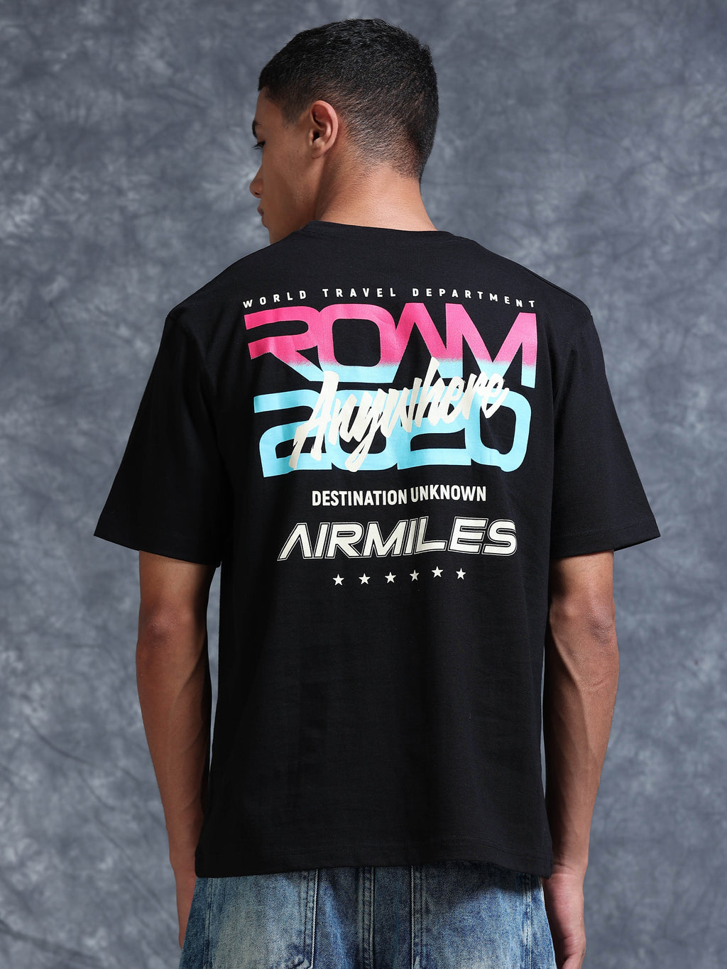 ARDEUR STREETZ Men's Relaxed Fit 100% Cotton Graphic T-Shirt - Black