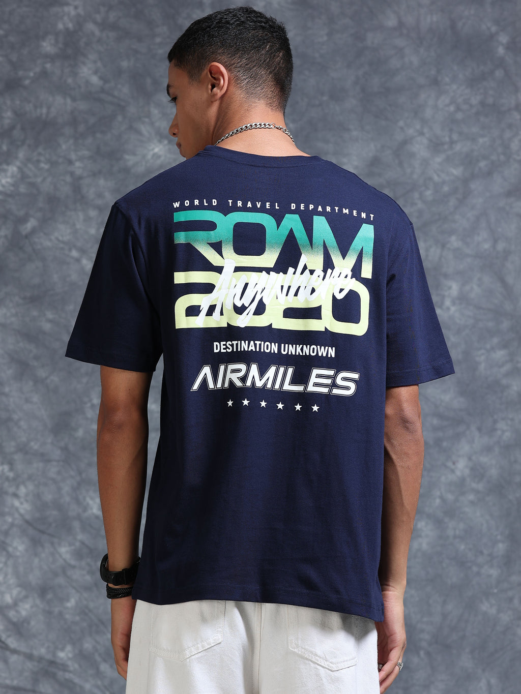 ARDEUR STREETZ Men's Relaxed Fit 100% Cotton Graphic T-Shirt - Navy Blazer