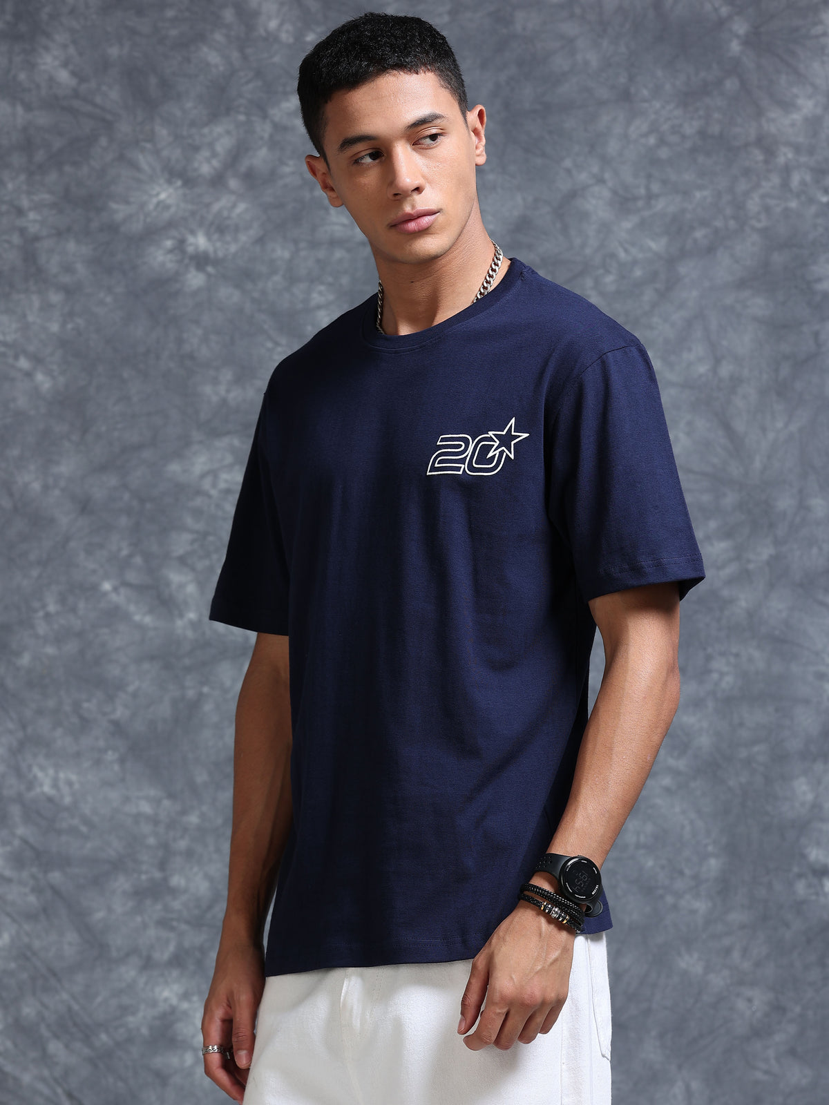 ARDEUR STREETZ Men's Relaxed Fit 100% Cotton Graphic T-Shirt - Navy Blazer