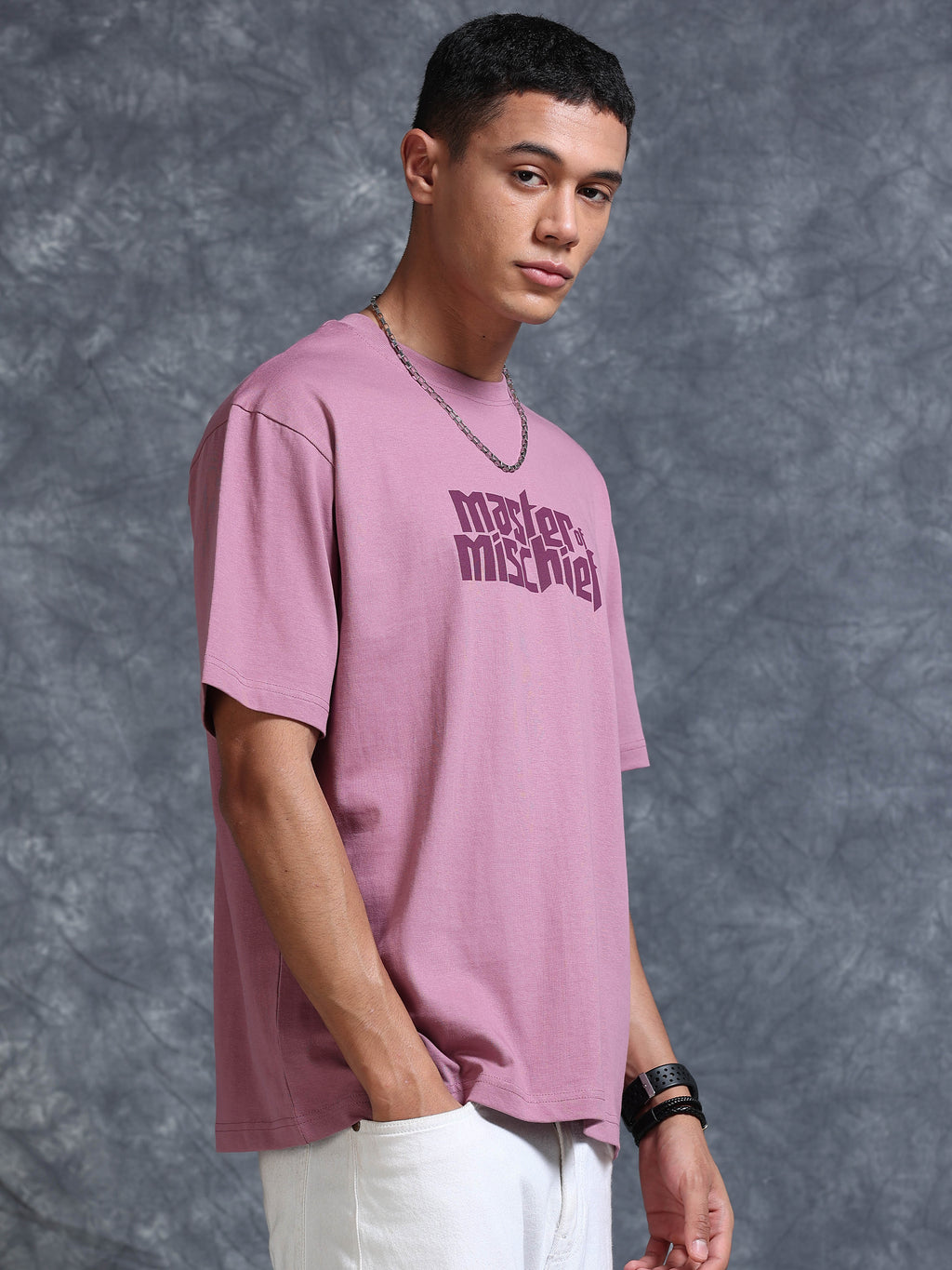 ARDEUR STREETZ Men's Relaxed Fit Cotton Graphic T-Shirt - Dusky Orchid