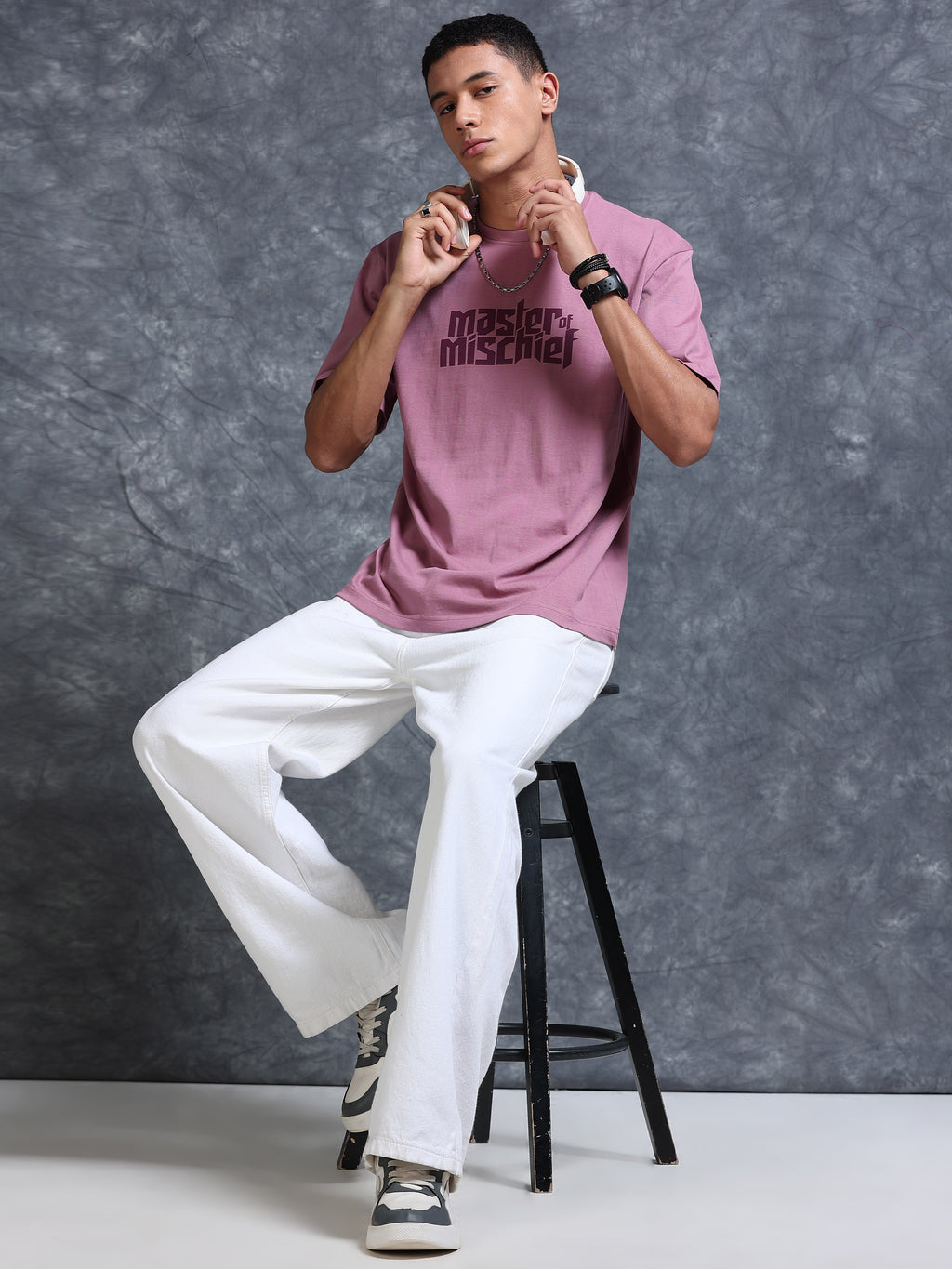 ARDEUR STREETZ Men's Relaxed Fit Cotton Graphic T-Shirt - Dusky Orchid