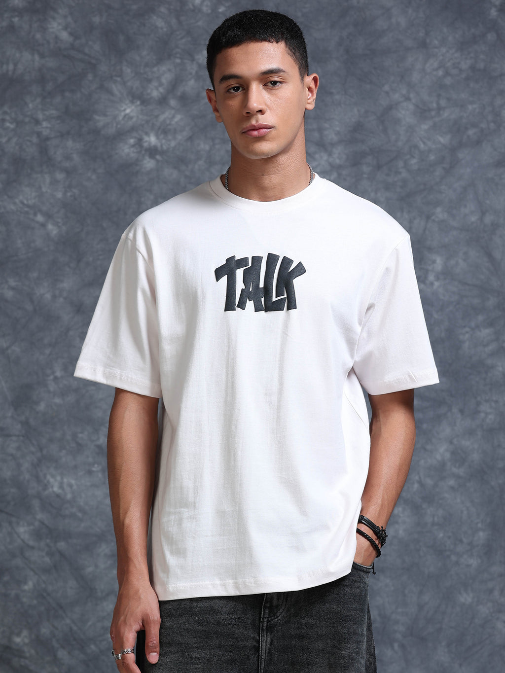 ARDEUR STREETZ Men's Relaxed Fit 100% Cotton Graphic T-Shirt - Bone White