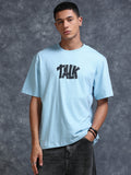 ARDEUR STREETZ Men's Relaxed Fit 100% Cotton Graphic T-Shirt - Powder Blue