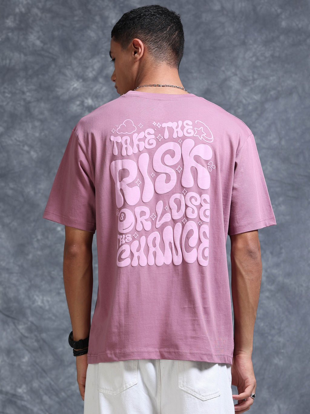 ARDEUR STREETZ Men's Relaxed Fit 100% Cotton Printed T-Shirt - Dusky Orchid