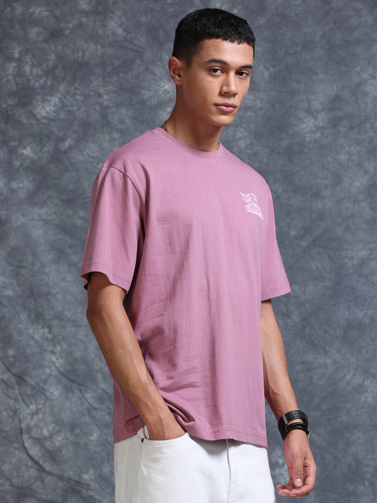 ARDEUR STREETZ Men's Relaxed Fit 100% Cotton Printed T-Shirt - Dusky Orchid