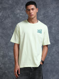 ARDEUR STREETZ Men's Relaxed Fit 100% Cotton Graphic T-Shirt - White Jade