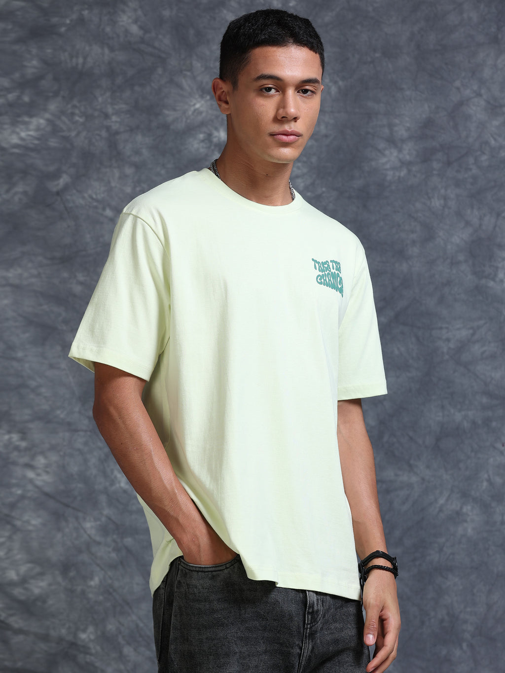 ARDEUR STREETZ Men's Relaxed Fit 100% Cotton Graphic T-Shirt - White Jade