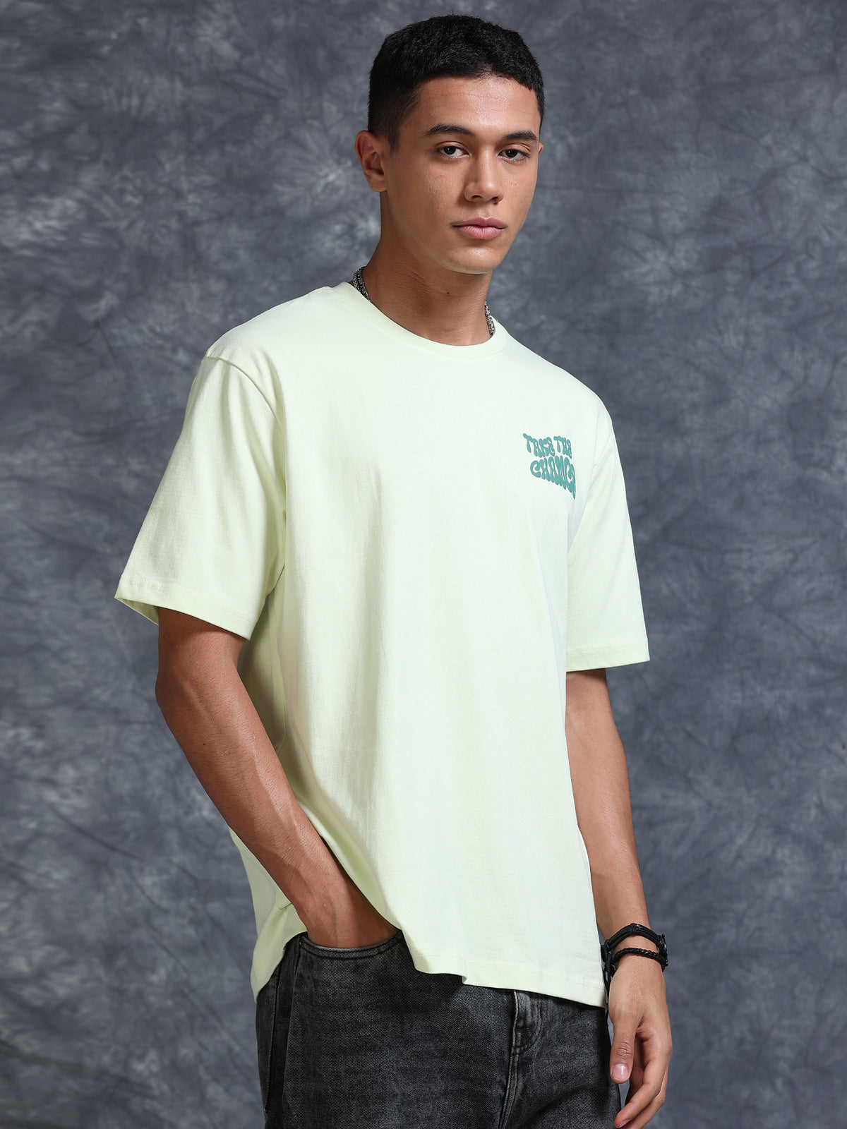 ARDEUR STREETZ Men's Relaxed Fit 100% Cotton Graphic T-Shirt - White Jade