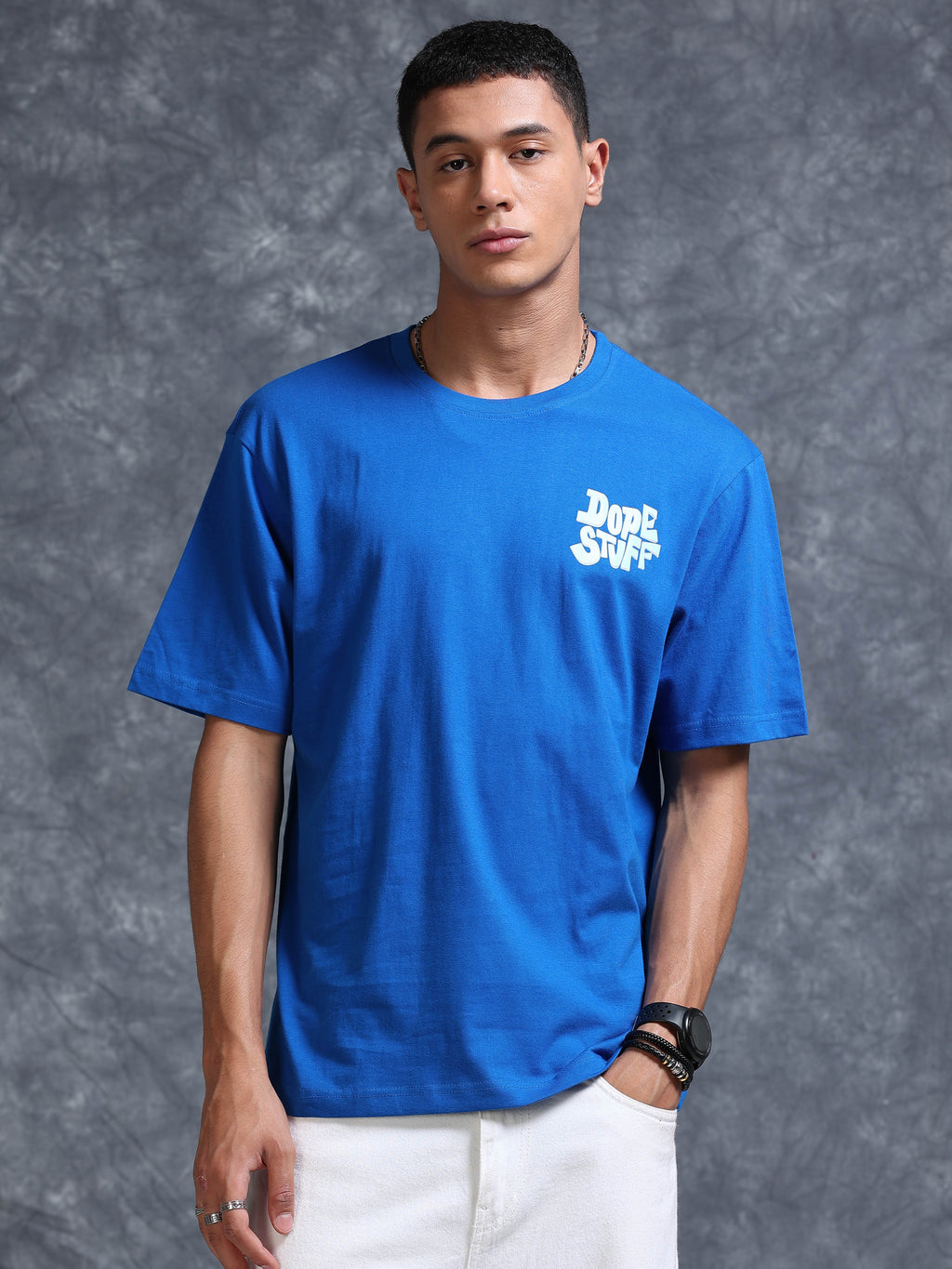ARDEUR STREETZ Men's Relaxed Fit 100% Cotton Graphic T-Shirt - Lapis Blue