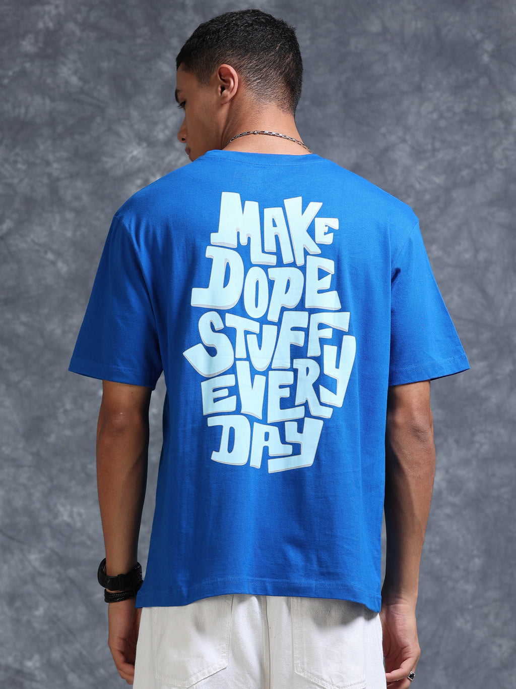 ARDEUR STREETZ Men's Relaxed Fit 100% Cotton Graphic T-Shirt - Lapis Blue