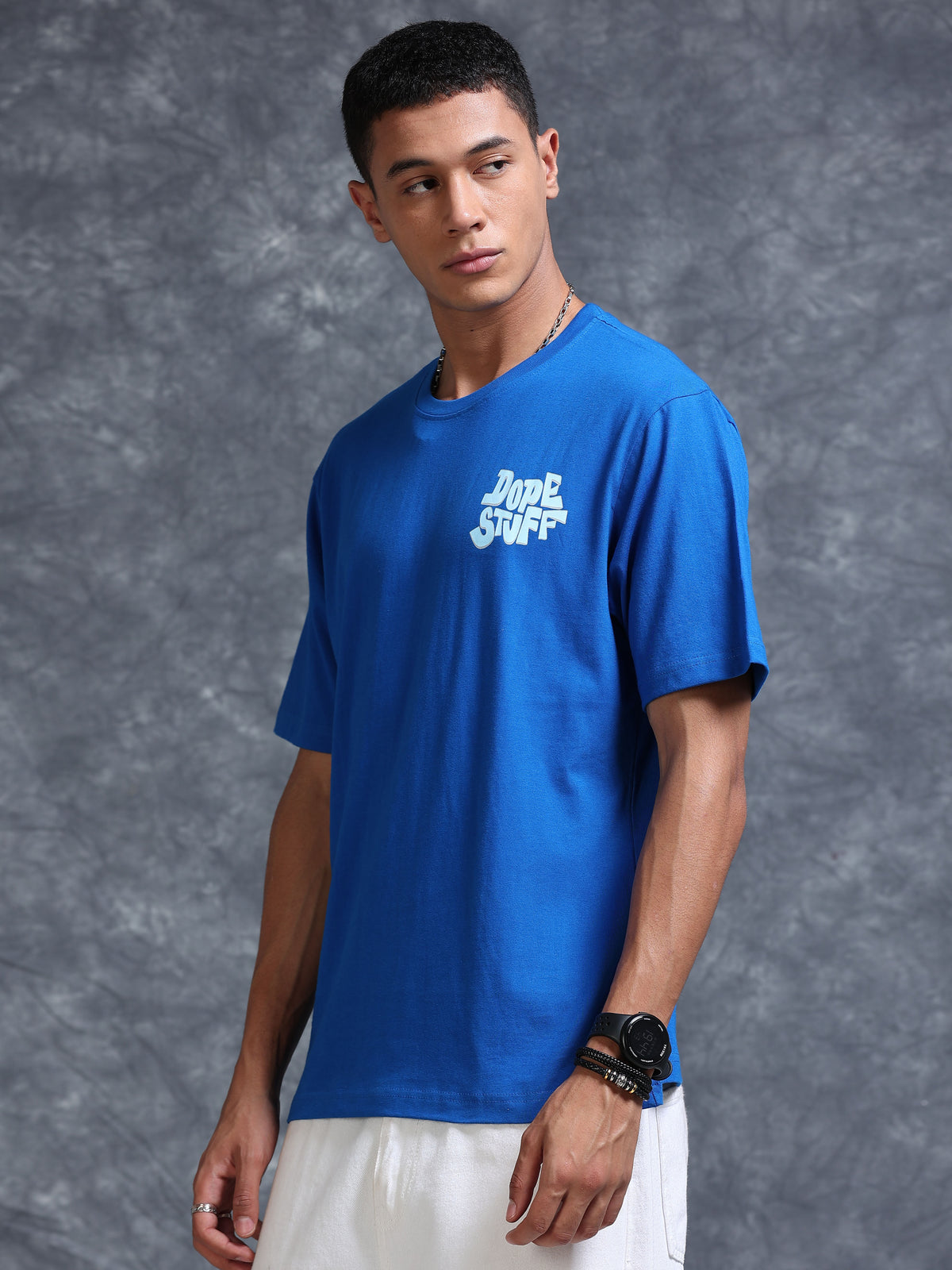 ARDEUR STREETZ Men's Relaxed Fit 100% Cotton Graphic T-Shirt - Lapis Blue