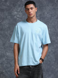 ARDEUR STREETZ Men's Relaxed Fit 100% Cotton Graphic Printed T-Shirt - Powder Blue