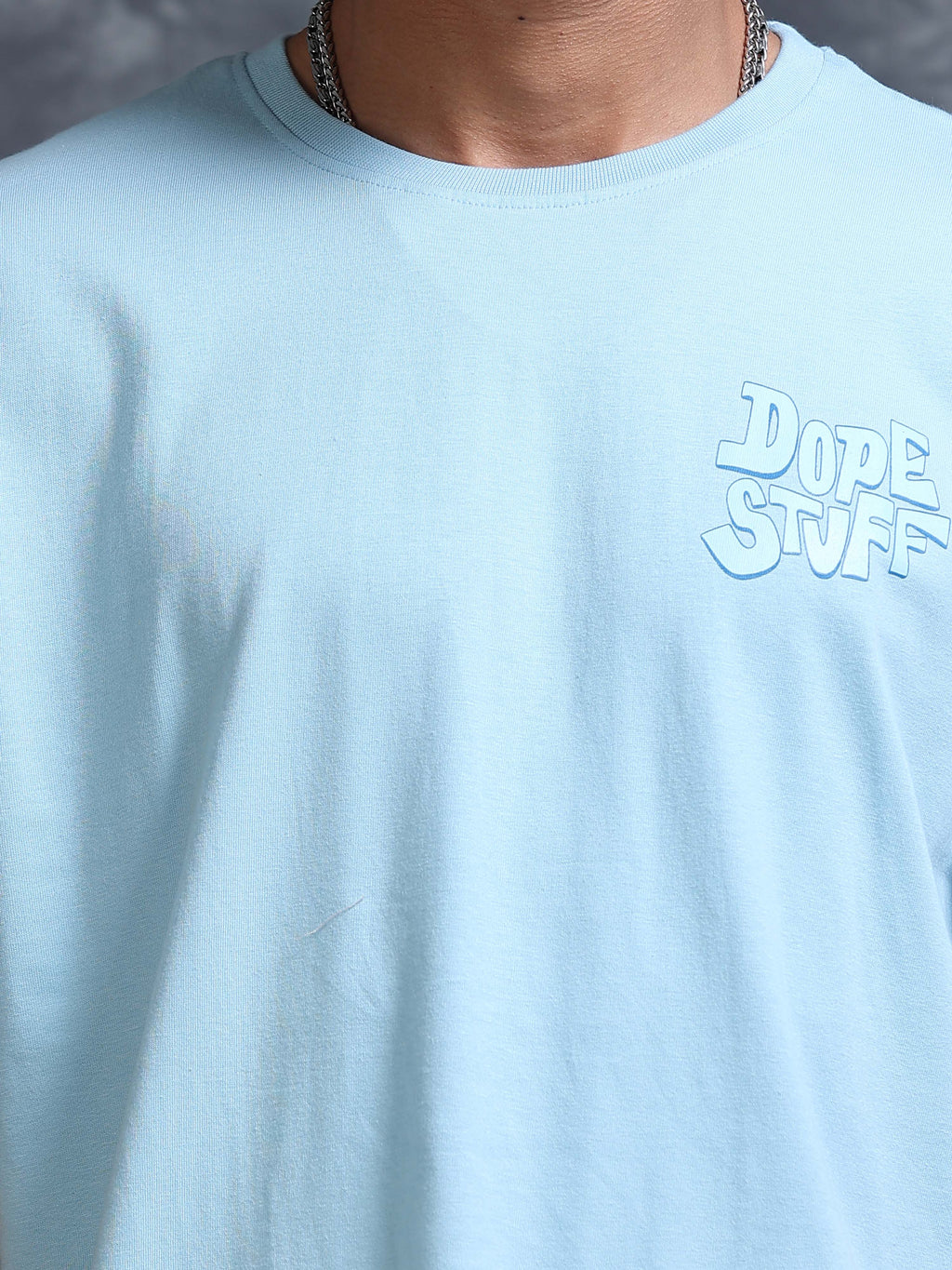 ARDEUR STREETZ Men's Relaxed Fit 100% Cotton Graphic Printed T-Shirt - Powder Blue