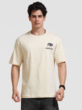 ARDEUR STREETZ Men's Relaxed Fit 100% Cotton Graphic Printed T-Shirt - Bone White