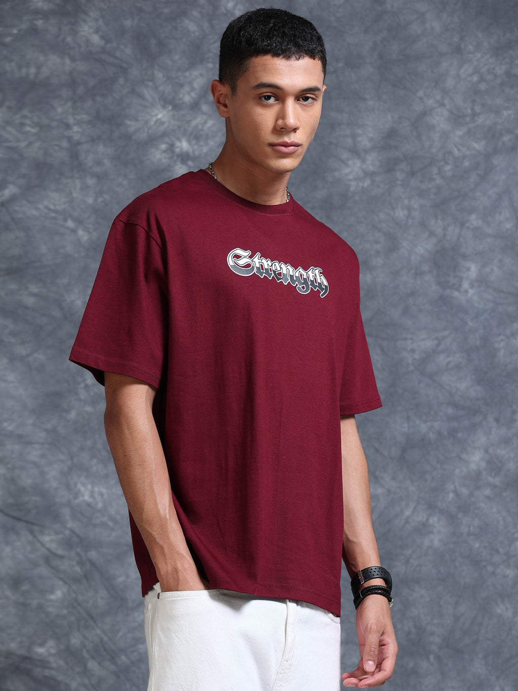 ARDEUR STREETZ Men's Relaxed Fit 100% Cotton Graphic Printed T-Shirt - Tawny Port